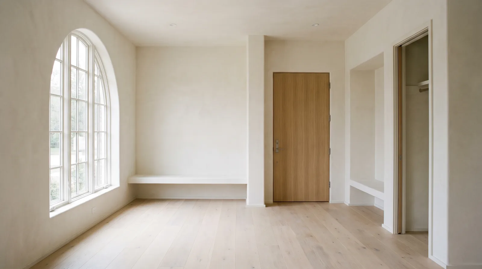 An empty, bright room representing a simple decision-making space for weighing estate sale options